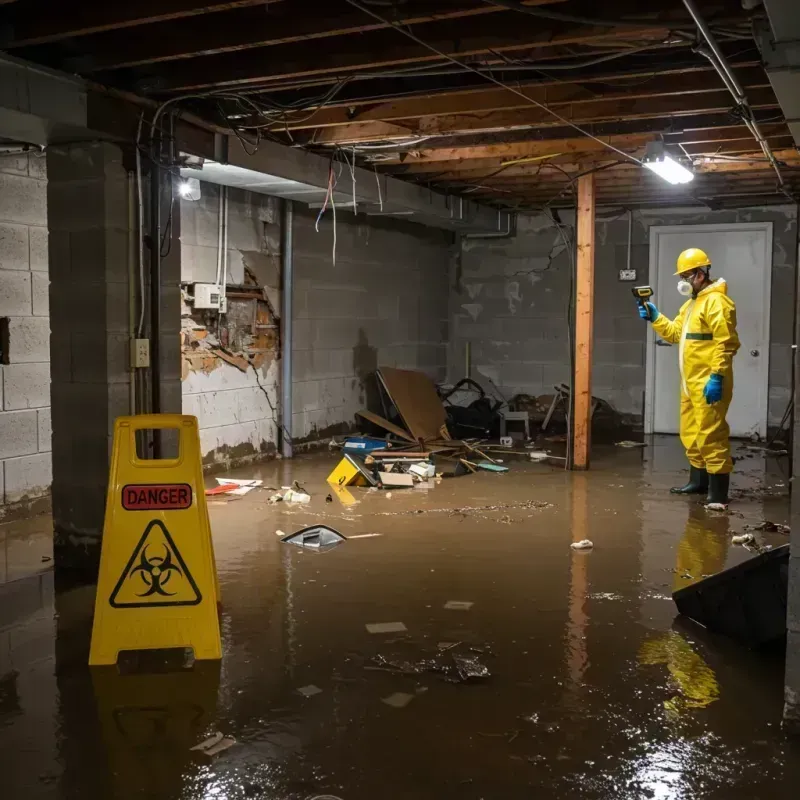 Flooded Basement Electrical Hazard in Rainelle, WV Property