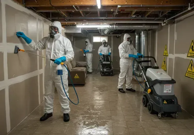 Basement Moisture Removal and Structural Drying process in Rainelle, WV